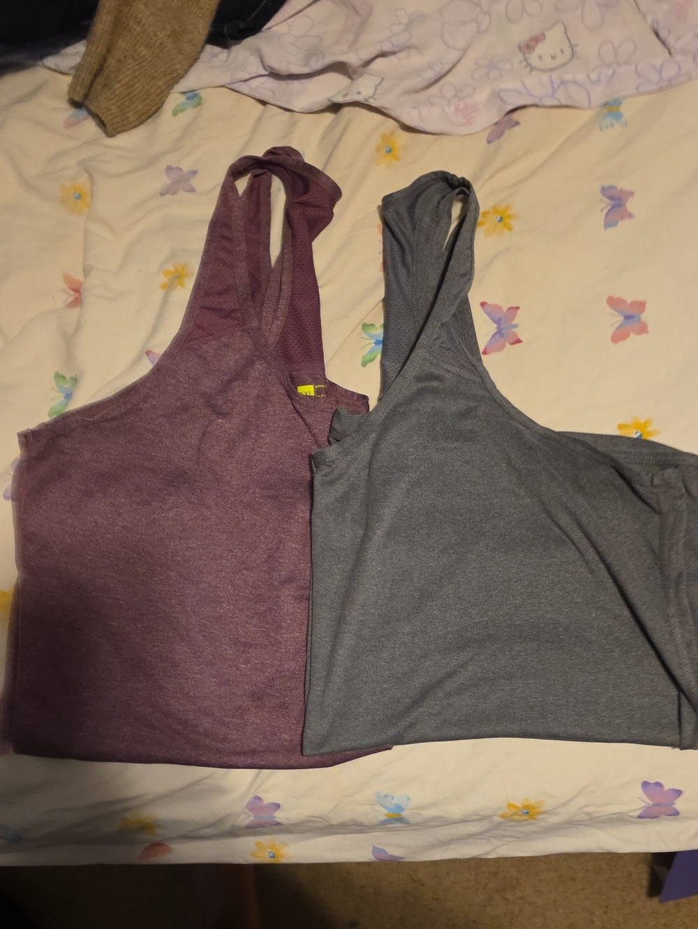 Lot Of 2- XXL Xersion Women’s Racerback Sleep Tank - Plum and Charcoal